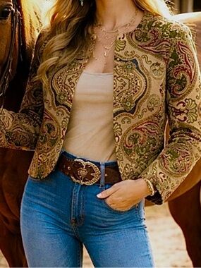 Suttles & Seawinds by Vicky Lynn Bordon rare jacquard jacket
